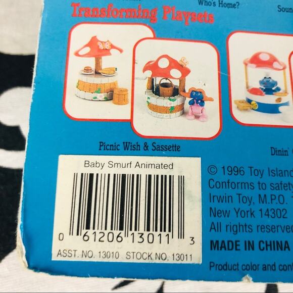 5 for $25| 1996 The Smurfs Baby Smurf with High Chair Figure - Picture 7 of 10